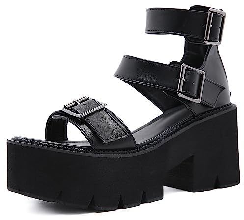 FCXDMY Scarpe Romane con Plateau Scarpe con Tacco Alto Sandali Estivi da Donna Scarpe Casual Décolleté con Punta Aperta da Donna con Tacco Alto