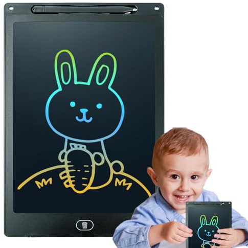 Bloc de dibujo LCD, pizarra para niños, pizarra eléctrica para escribir, contar, ortografía | Juguete educativo para el aprendizaje, pizarra para niños, para guardería, coche, salón, dormitorio,