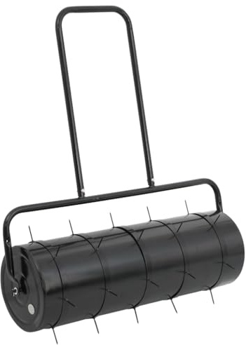 Solivagant Rouleau à Gazon de Jardin à Tirer et Colliers d'aérateur 63 L Fer Acier,(17.45 KG)