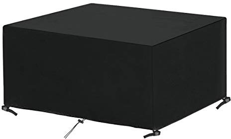 SanGlory Abdeckung für Gartenmöbel, Abdeckhaube Schutzhülle Möbelsets Wasserdicht Wetterfest Abdeckplane für Gartentisch Gartenmöbel-Abdeckungen Sitzgruppe Gartenlounge (155 x 115 x 65cm)