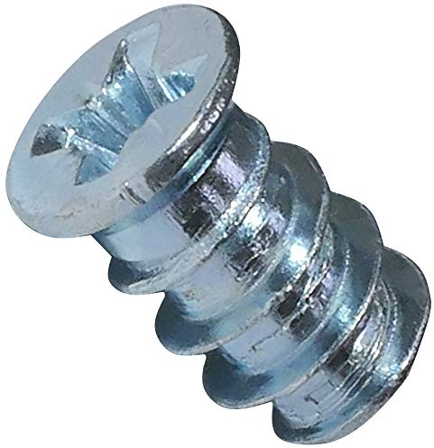AERZETIX – Set med 100 – Euro skruv för möbler/skåp/skåp – trämontering – Ø6.3x11 mm – Galvaniserat stål – metall – Pozidriv fotavtryck – C44758