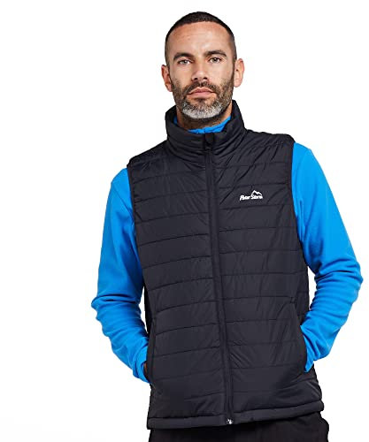 Peter Storm Men's Blisco II Gilet with Collar & Hand Warmer Pockets, Insulated Vest, Warm, Water-repellent, Lightweight & Packable Bodywarmer (UK, Alpha, XL, Regular, Regular, Black)