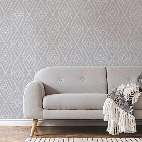 Super fresco Interlink Geometric Light Grey/Silver Wallpaper