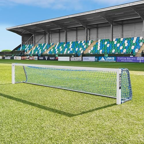FORZA Mini Hockey Goal [Aluminium Folding Goal] - Black & Blue Net Options (Blue Net, 12ft x 2ft (3.66m x 0.6m))