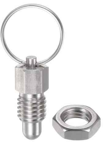 QUARKZMAN Pasador de Resorte con Anillo de Tracción Tamaño de Rosca 7/16˝-14 Longitud de Rosca de 0.51 Cabeza Redonda de Acero Inoxidable Pasador Retráctil No Bloqueable