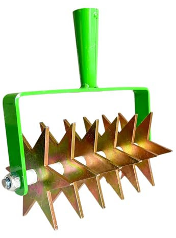 pokm toolsmarket - 21 cm Kultivator Garten mit 6 Sternen, Gartenfräse, Gartenkralle, Sternfräse 1-Reihe, Rollkultivator, Gartengerät EU-Produktion TMX