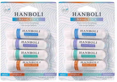 Inhalierstift Für Die Nase*4, Clear Nasal Passage Portable Inhaler Fresh Mint Inhalierstift Für Die Nase Verbessert Die Konzentration Entlastet Müdigkeit Nasal Stick Inhaler Inhalator 4 Düfte