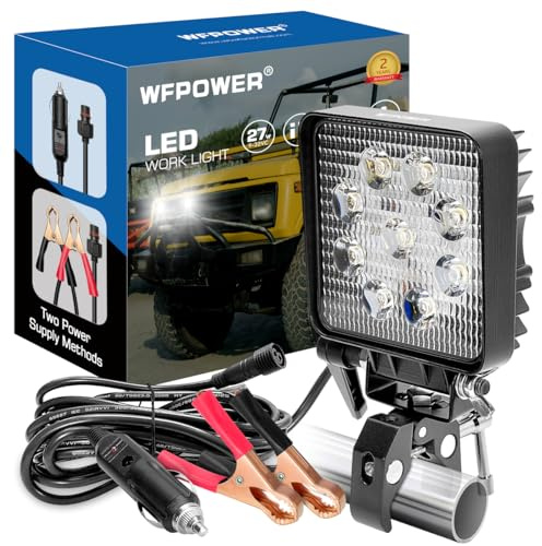 WFPOWER Spotlight for Boat, Portable Clamp on Boat Docking Headlights LED Pod 6000K Flood Marine Lamp for Kayak Bass Jon Fishing Boat Deck Spreader Light T-top Driving Stern Lights Truck SUV 12V