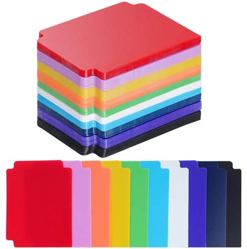 CXNXFD 100 separadores de tarjetas, 9,6 x 7,0 cm, 10 colores, tamaño estándar, separadores de tarjetas, divisores de plástico para juegos, cajas de almacenamiento deportivas, carpetas