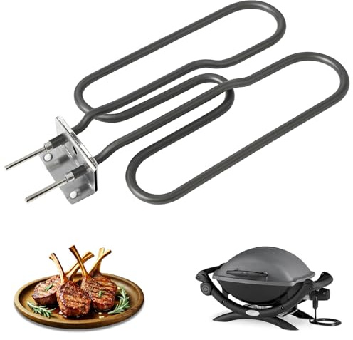 Reservdel värmeelement kompatibel med Weber 66631 80342 80343 65620 Q140 Q1400-serien, grill rostfritt stål värmespiral