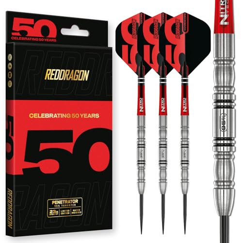 RED DRAGON Penetrator 4 – Set di Freccette Professionali in tungsteno da 23 g | Freccette ad Alte Prestazioni con Punta in Acciaio | Collezione 50 Year Classics