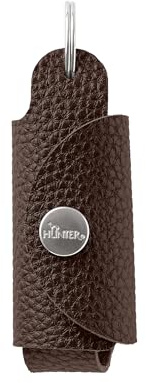 HUNTER Kotbeutelspender SOFIA, Farbe: braun, vegan, hochwertiges Kunstleder, Rindnappa-Optik, mit Schlüsselring, leicht zu öffnen, Made in Germany