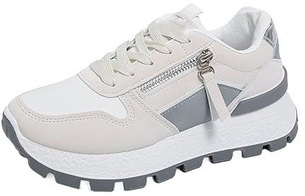 Zapatillas deportivas para mujer, antideslizantes, para exteriores, trekking, zapatillas deportivas, para interior, gris, 37 EU