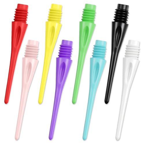 flintronic dartspetsar plast, ersättningsspetsar för mjuka dartpilar, 2BA-gänga, dartpilspetsar, stabila dartspetsar plast, nylonspetsar för dartpilar mjuk dart (svart)