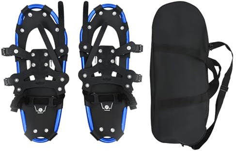 vidaXL 3 i 1 snöskor Blå och svart 21 tum Aluminium och HDPE, Trädgård och terrass, Justerbar snöutrustning, Vinter sportutrustning, Utomhusvandring kit, Kyla klimat tillbehör, Trekking kit
