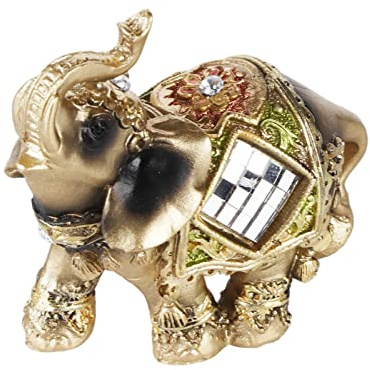 Hilitand Elefante Verde Estatua Escultura Figura Lucky Feng Shui Suerte Casa Coche Bandeja Decoración Decoración(S)