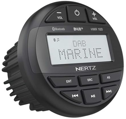 Hertz HMR 10D Marine Grade Stereo With Bluetooth and DAB+ - IP66 Waterproof & Weather Resistant Boat, Car, Van, Truck, Caravan or Motorhome Radio, AM/FM & USB compatible