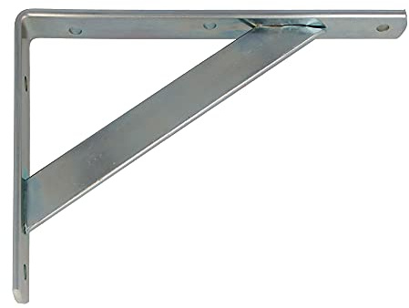 Amig - Steel Support Wall Mount - Zinc-Plated Finish - 250 x 200 mm - Heavy Duty up to 330 kg - Ideal for Shelving in Kitchen, Bathroom, Bedroom, Office - Steel