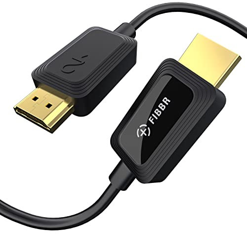 FIBBR 8K HDMI Glasfaserkabel 5M, 48Gbps 8K HDMI 2.1 Kabel/AOC Unterstützung 8K@60Hz, 4K@120Hz/144Hz HDR eARC 3D Dolby Atmos HDCP 2.2&2.3 Kompatibel mit PS5, Xbox Series X, PC, TV