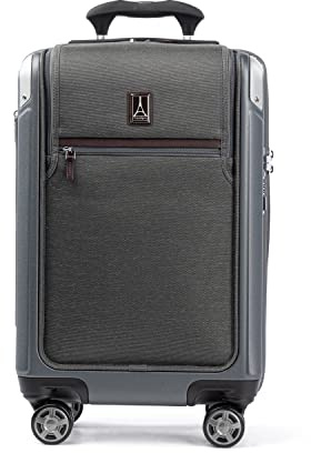 Travelpro Platinum Elite Hardside Expandable Spinner Wheel Luggage TSA Lock Hard Shell Polycarbonate Suitcase, Vintage Grey, Carry-on with Laptop Pocket 21-Inch, Platinum Elite Hardside Expandable