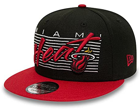 New Era 9Fifty NBA Properties Heat KepsEra Herrar - flat brim hatt basebollkeps snapback cap med skärm Vinter Höst Vår Sommar Sommar-Vinter - S/M (54-57 cm) svart-röd