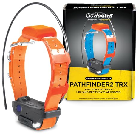 Dogtra Pathfinder 2 TRX Additional Receiver Only Dog GPS Tracker LED Light Orange Collar SmartWatch Compatible Rechargeable Waterproof Free Offline Maps No Monthly Subscription Fee Smartphone Required