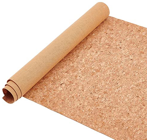 BENECREAT 2 Bände 135x30 cm Korkstoffbögen, PU Natural Real Cork Leather Fabric Zur Herstellung von Ohrringen, Tasche, Mobiltelefonhülle