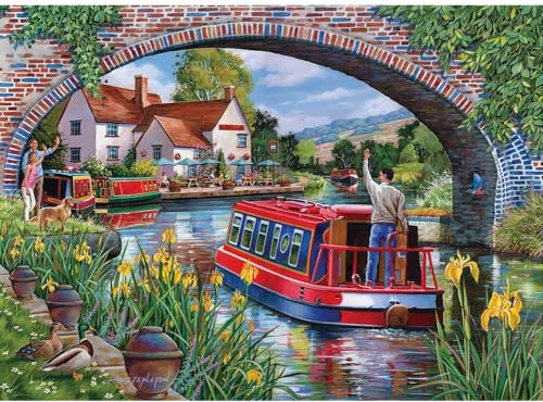 The House of Puzzles - Over & Under Jigsaw - Big 500 Piece Jigsaws For Adults, Extra Large Pieces, Artist Illustrated, Scenic Landscape, Deluxe Puzzle Gifts