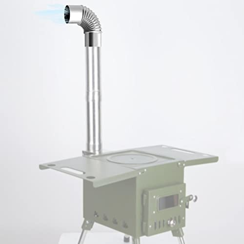 Edelstahl Holzofen Schornstein Ofenrohr 90 Grad Kaminrohr Ofenrohr, 90° Bogen Gerippt 60mm Durchmesser Ofenrohr Rauchrohr, Bogen Knie Heizung Bogen 90° Bogenknie Winkel