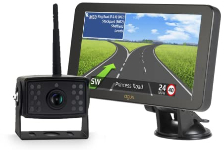 Aguri Motorhome & Caravan RV760 7 Motorhome and Caravan Sat Nav with Built-in Wi-Fi, full UK & European mapping plus Aguri Wi-Fi wireless reversing camera bundle
