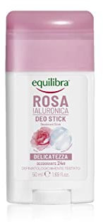 equilibra Corpo, Rosa Ialuronica Deo Stick, Deodorante Stick Adatto per Pelli Sensibili, Deodorante 24H con Complesso Anti-odore, a Base di Rosa e Acido Ialuronico, 75 ml