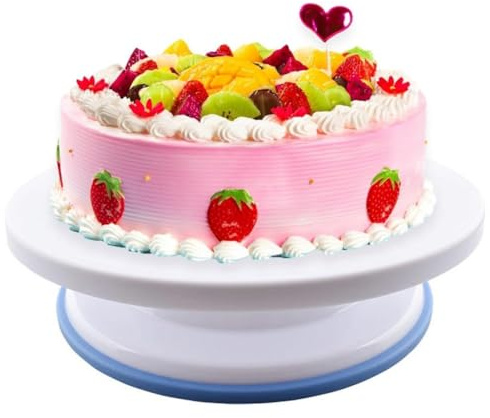 KOMUNJ Piatto girevole per torte, piatto girevole a 360 gradi, piatto girevole per torte, piatto girevole per decorare e decorare torte