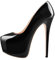 VERISSON Damen Klassische Plateau High Heels Slip on Pumps Stiletto Absatz Elegante Damenschuhe Lack Schwarz 44 EU