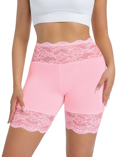Hibluco Slip Shorts for Under Dresses Lace Women Underwear Anti Chafing Boyshort