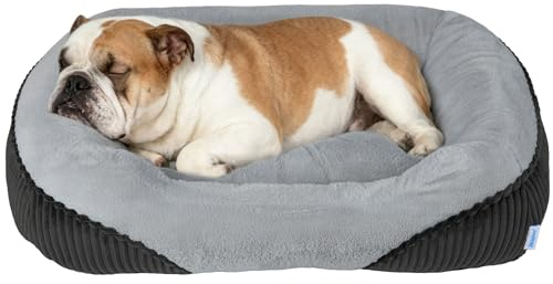 ZAKAPAWS Washable Orthopedic Dog Bed - Soft Calming Pet Cuddler with Anti-Slip Bottom, Durable Plush Puppy Bed for Sleeping and Resting, Large(30x24x8)