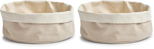 Zeller 18005 Sacchetto per Pane, Rotondo, Cotone, Crema, 0.1x25x13 cm (Confezione da 2)