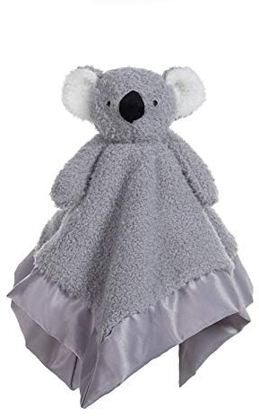 Apricot Lamb Manta de seguridad de albaricoque y cordero con peluche, diseño de animales de peluche,Satín gris Koala