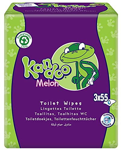 Kandoo Lingettes Melon Humides Jetables Adaptées aux Enfants 55 Pièces, Lot de 3
