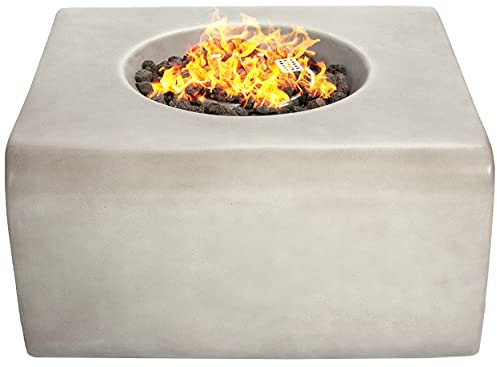 Homeology Fireology ADELPHI Light Grey Lavish Garden & Patio Gas Fire Pit with Eco-Stone Finish – Fully Assembled