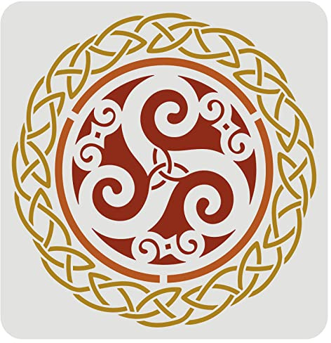 FINGERINSPIRE Keltische Triskele Schablone 30x30cm Wikinger keltische Knotenschablone dreifache Spirale keltische Symbolschablone zum Malen auf Wand Leinwand Fliesen Möbeln und Papier