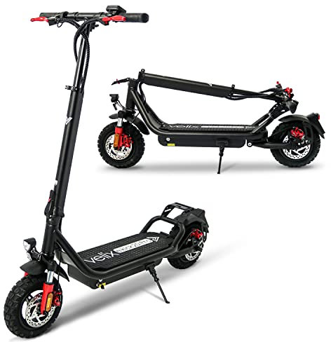 velix E-Kick 20 Pro E-Scooter mit ABE Straßenzulassung - Elektroroller 60km Reichweite 10 Luftreifen für Erwachsene bis 120 kg - wechselbarer Akku - verstellbare Lenkerhöhe Vollfederung LED-Licht