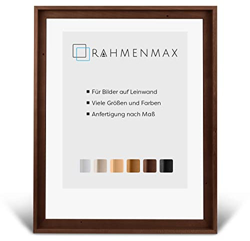 RahmenMax® Luzern Schattenfugenrahmen 40x30 cm aus lackiertem Massiv Holz/Rahmen für Leinwand/Bilderrahmen für Keilrahmen/Leinwandrahmen in Mokka - Maßanfertigung möglich