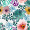 ReWallpaper Selbstklebende Tapete Grün Blumen 44.5CM×7M Klebefolie Möbel Blumenmuster Vintage Sukkulenten Selbstklebende Folie für Möbel Muster Bunt Dekofolie Möbelfolie für Schrank Wand Wasserfest