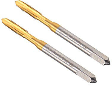 CoCud Espiral Punto Machos, Métrico M3.5 x 0.6 Rosca, Titanio Recubierto Alta Velocidad Acero 6542 Tornillo Fresado Roscar Macho - (Aplicaciones: para Roscado Perforación Máquina), 2uds