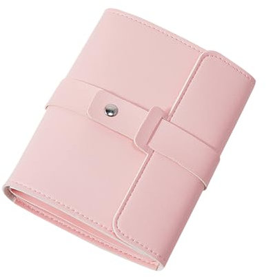 FSSTUD Kunstleder-Ohrringbuch, faltbar, Schmuckbeutel, Reise-Schmuckrollen, Ohrstecker-Aufbewahrung, Organizer, Taschen, tragbare Ohrring-Etuis für Halsketten, Armbänder, Rosa