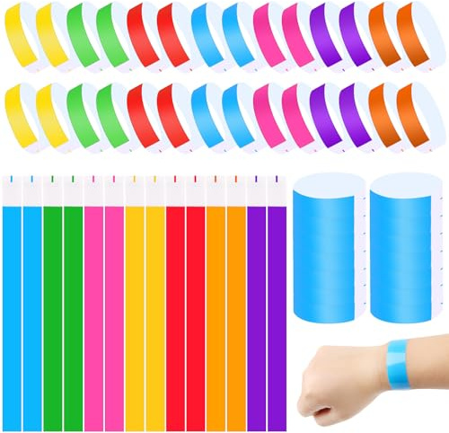 LOMIMOS 700 PZ Braccialetti di Carta, Impermeabili Braccialetti Identificativi, Braccialetto Ingresso, Braccialetti Eventi Colorati per Festa di Musica Eventi Club Concerto