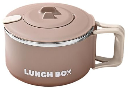 Naqqios Scodella Ramen Coperchio - Mug Cottura Ramen, Pentola Noodle Acciaio | Bowl Capiente Ramen Giapponese, Cucina Noodle Veloce, Pasti Caldi, Ideale per Studenti Universitari Accessoriopasto