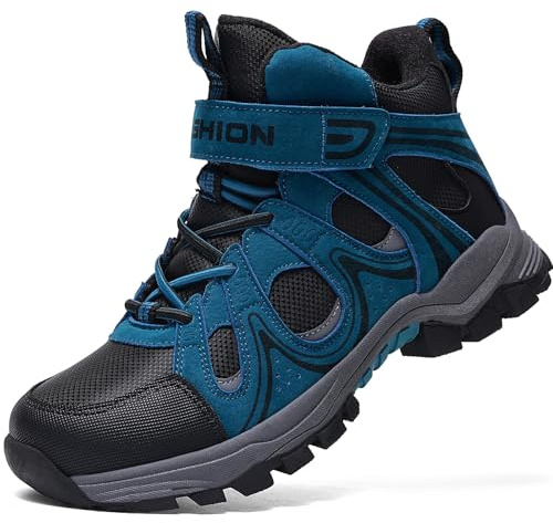 ASHION Enfant Chaussures Randonnée Bottes Hiver Garçon Fille Chaude Bottes de Neige,Lac Bleu,33 EU