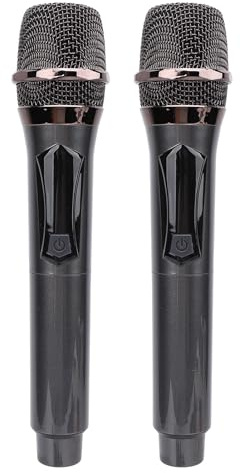 Sxhlseller Ensemble de Microphones sans Fil Dynamiques Portatifs, avec Réduction Intelligente du Bruit, pour karaoké, Lecture, Ensemble de 2 Micros
