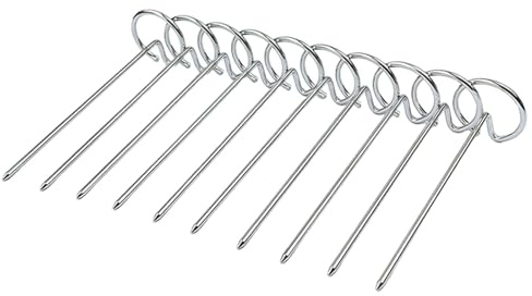KiBcsLic 10 Brochetas Metálicas para Freidora de Aire, 10 Cm de Largo, Superficie Lisa, Brochetas para Barbacoa.